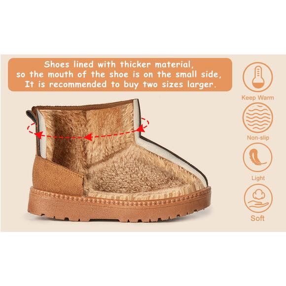 MK Matt Keely Brown Winter Boots With Soft Warm Fleece Lining Toddler Size 7 - Picture 3 of 12